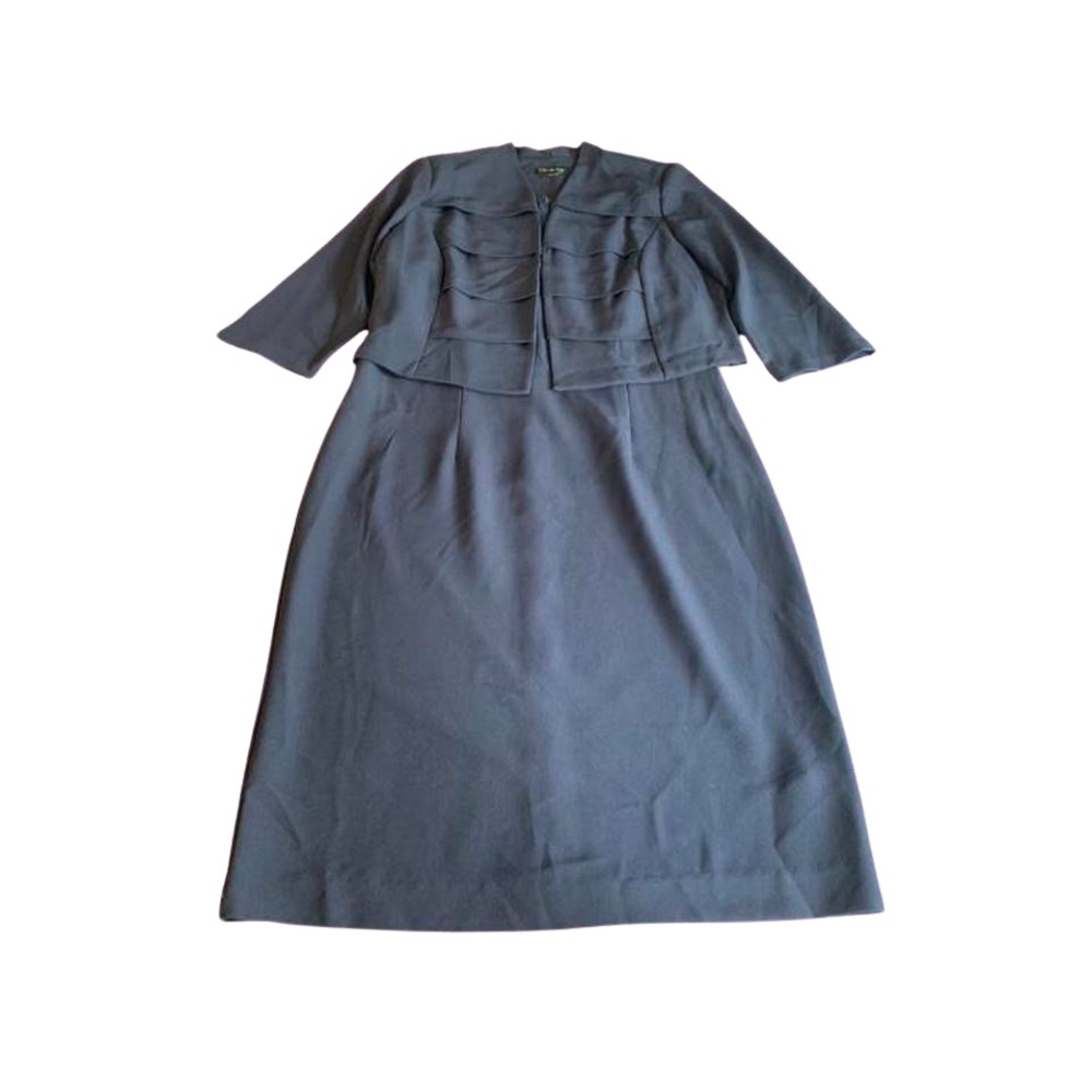DN Design Vintage Black 2-Piece Dress & Jacket Set